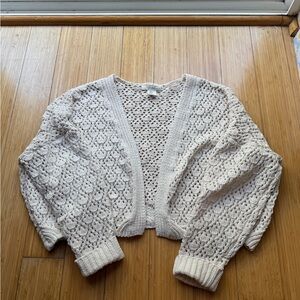 Jessica Simpson Cream Open-Knit Cardigan